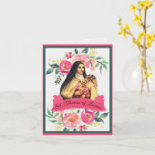 Religieus katholiek St. Therese gebed Novena Kaart (Gele Bloem)