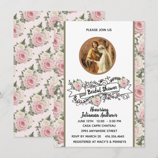 Religieus katholiek Vrijgezellenfeest Rozen Rozen Kaart (Voorkant / Achterkant)