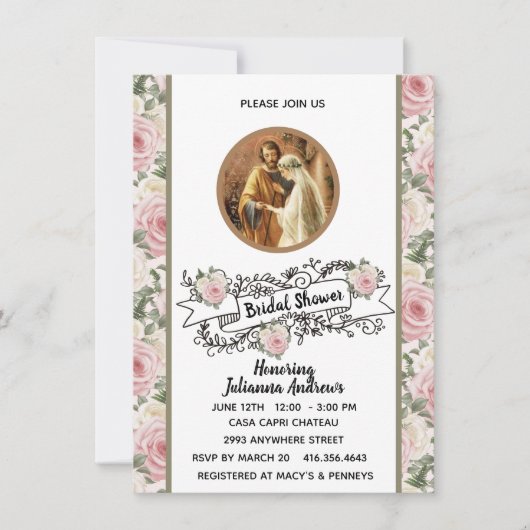 Religieus katholiek Vrijgezellenfeest Rozen Rozen Kaart (Voorkant)