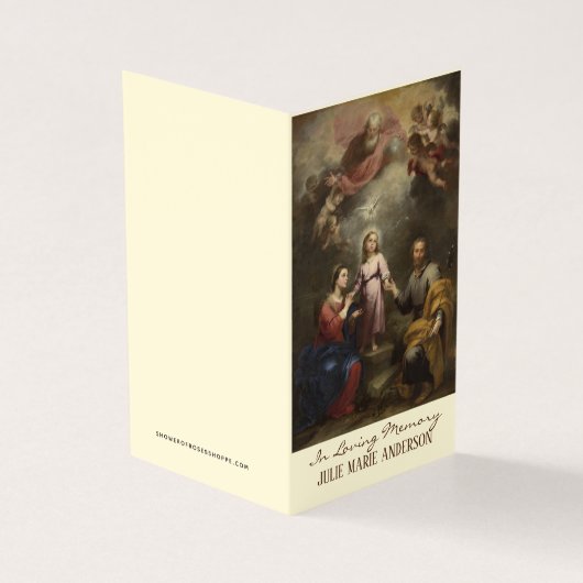 Religieus katholieke begrafenis Memorial Heilige K Visitekaartje (Buitenkant)