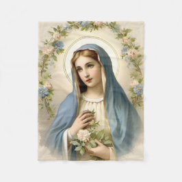 Religieus katholieke Maagd Maria bloem Fleece Deken