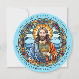 Religieus Katholieke Pasen Opstanding Christus Feestdagenkaart