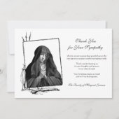 Religieus katholieke verslaafde Maagd Maria condol Bedankkaart (Voorkant)