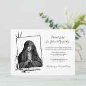 Religieus katholieke verslaafde Maagd Maria condol Bedankkaart (Staand voorkant)