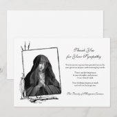 Religieus katholieke verslaafde Maagd Maria condol Bedankkaart (Voorkant / Achterkant)