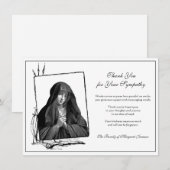 Religieus katholieke verslaafde Maagd Maria condol Bedankkaart (Voorkant / Achterkant)