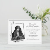 Religieus katholieke verslaafde Maagd Maria condol Bedankkaart (Staand voorkant)