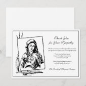 Religieus katholieke verslaafde Maagd Maria condol Bedankkaart (Voorkant / Achterkant)