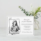 Religieus katholieke verslaafde Maagd Maria condol Bedankkaart (Staand voorkant)