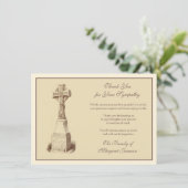 Religieus Keltisch Kruis Uitvaart Condoleance Symp Bedankkaart (Staand voorkant)