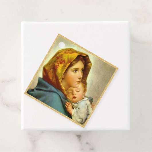 Religieus Kerst Maagd Maria & Jesus Gift Label (In situ)
