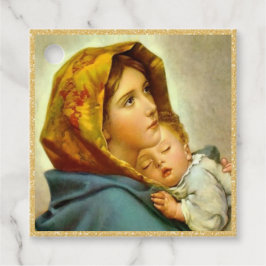 Religieus Kerst Maagd Maria & Jesus Gift Label