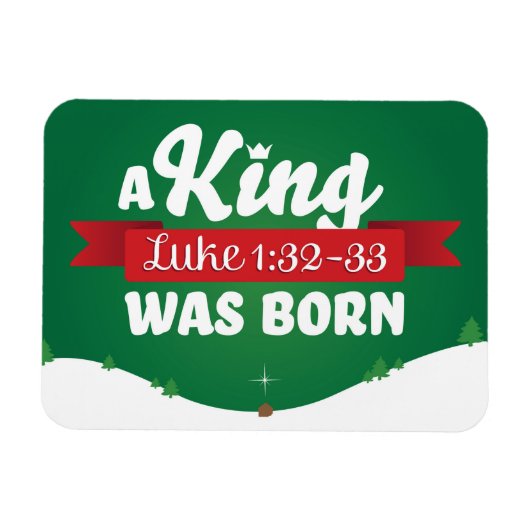 Religieus Kerstfeest Een Koning Geboren Christelij Magneet (Horizontaal)