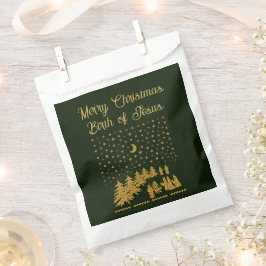 Religieus Kerstfeest, Geboorte van Jezus Bedankzakje (Geknipt)