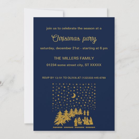 Religieus Kerstfeest, Geboorte van Jezus Kaart (Voorkant)