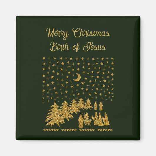 Religieus Kerstfeest, Geboorte van Jezus Magneet (Voorkant)