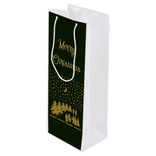 Religieus Kerstfeest, Geboorte van Jezus Wijn Cadeautas (Voorkant Gekanteld)