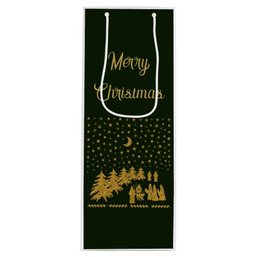 Religieus Kerstfeest, Geboorte van Jezus Wijn Cadeautas (Voorkant)