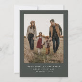 Religieus Kerstlicht van de Wereld Donker Dusky Feestdagenkaart (Voorkant)