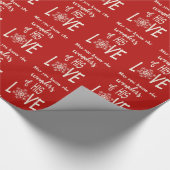 religieus kerstvers met sneeuwvlok cadeaupapier (Hoek)