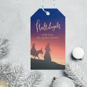 Religieus Kleurrijke Waterverf Elegant Kerstmis Vierkante Sticker