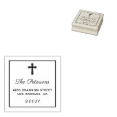 Religieus Kruis Aangepast Gepersonaliseerd Terugke Rubberstempel (Gestempeld)
