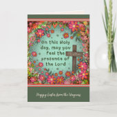 Religieus kruis Bloemen Happy Easter Custom Kaart (Voorkant)