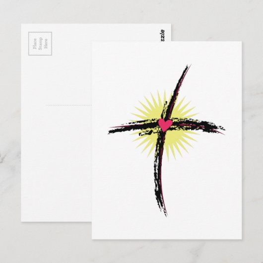 Religieus kruis briefkaart (Voorkant / Achterkant)