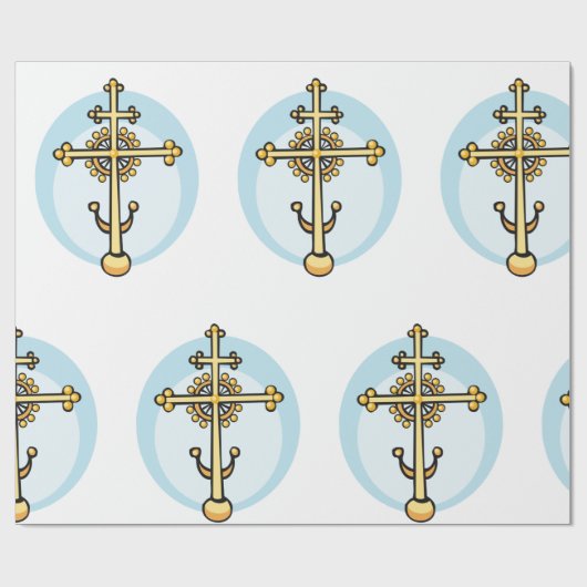 Religieus kruis cadeaupapier (Vlak)