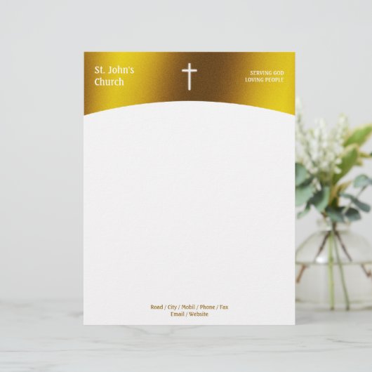 Religieus kruis | CHRISTELIJK Gepersonaliseerd Briefhoofd (Staand voorkant)