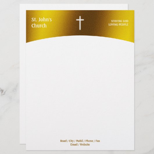 Religieus kruis | CHRISTELIJK Gepersonaliseerd Briefhoofd (Voorkant / Achterkant)