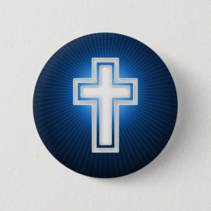 Religieus kruis Christelijk Ronde Button 5,7 Cm