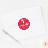 Religieus Kruis Dank u Etiketten (Rood/Wit) (Envelop)