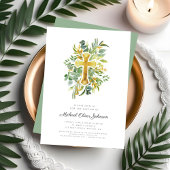 Religieus Kruis Groen Blauwgroene Doop Kaart