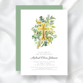 Religieus Kruis Groen Blauwgroene Doop Kaart