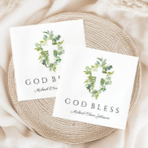 Religieus Kruis Groen Botanisch God Zegen Doop 