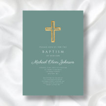 Religieus kruis groen script jongensdoop