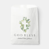 Religieus Kruis Groene Botanische God Zegen Doop Bedankzakje (Voorkant)