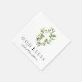 Religieus Kruis Groene Botanische God Zegen Doop Servet (Hoek)