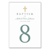 Religieus Kruis Groene Jongen Doop Kaart (Achterkant)