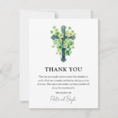 Religieus Kruis & Ierse Klaver Sympathie Bedankkaart (Voorkant)