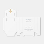 Religieus Kruis Jongen Blauw Eerste Communie Bedankdoosjes (Uitgevouwen)
