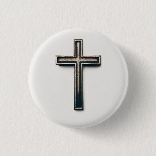 Religieus kruis ronde button 3,2 cm (Voorkant)