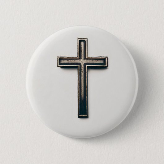 Religieus kruis ronde button 5,7 cm (Voorkant)