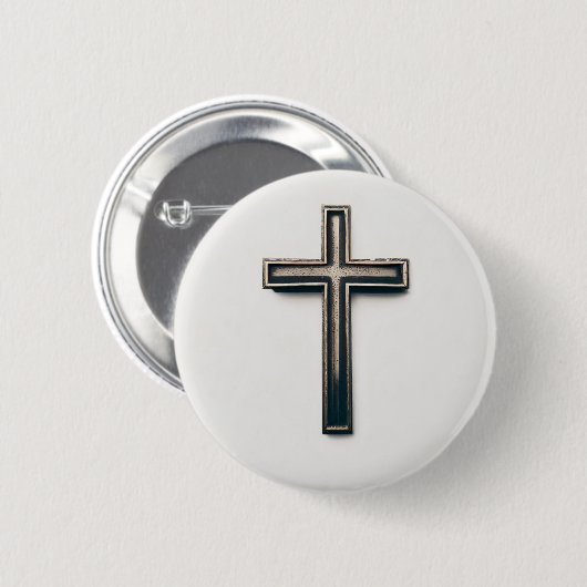 Religieus kruis ronde button 5,7 cm (Voorkant /achterkant)