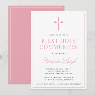 Religieus Kruis, Roze Eenvoudig en Elegant Kaart