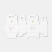 Religieus kruis roze meisje eerste communie bedankdoosjes (Uitgevouwen)