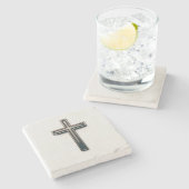 Religieus kruis stenen onderzetter (Zijkant)