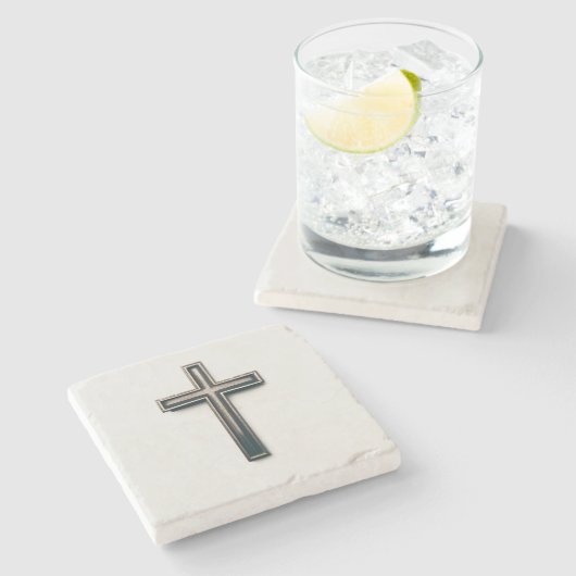 Religieus kruis stenen onderzetter (Zijkant)