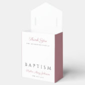 Religieus kruis stoffig roze script meisje doop bedankdoosjes (Geopend)